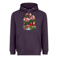 Plum Christmas flamingo Heavyweight Hoodie - BarkalooDesign