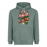 Sage Christmas flamingo Heavyweight Hoodie - BarkalooDesign