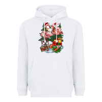White Christmas flamingo Heavyweight Hoodie - BarkalooDesign