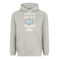 Moon Dust Just A Girl Who Loves Chickens And Dogs Gift Women Heavyweight Hoodie - trangStudio