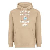 Mushroom Just A Girl Who Loves Chickens And Dogs Gift Women Heavyweight Hoodie - trangStudio