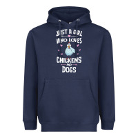 Just A Girl Who Loves Chickens And Dogs Gift Women Heavyweight Hoodie | Teevron