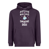 Plum Just A Girl Who Loves Chickens And Dogs Gift Women Heavyweight Hoodie - trangStudio