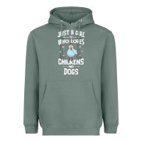 Sage Just A Girl Who Loves Chickens And Dogs Gift Women Heavyweight Hoodie - trangStudio