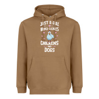 Toasted Coconut Just A Girl Who Loves Chickens And Dogs Gift Women Heavyweight Hoodie - trangStudio