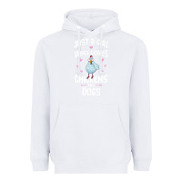 White Just A Girl Who Loves Chickens And Dogs Gift Women Heavyweight Hoodie - trangStudio