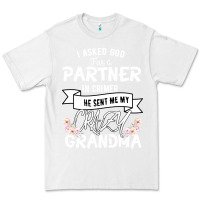 White I Asked God For a Partner In Crime He Sent Me My Crazy Grandma Premium Tee - Bettercallsaul