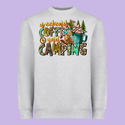 Weekends Coffee And Camping Heavyweight Sweatshirt Designed By Cowhidedigitalart