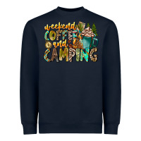 Navy Weekends Coffee And Camping Heavyweight Sweatshirt - CowhideDigitalArt