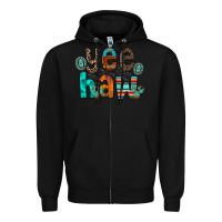 Black yee haw Zipper Hoodie - RacoonDesign