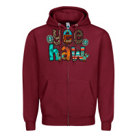 Burgundy yee haw Zipper Hoodie - RacoonDesign