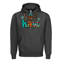 Charcoal Heather yee haw Zipper Hoodie - RacoonDesign