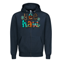 Navy yee haw Zipper Hoodie - RacoonDesign