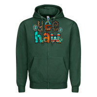 Sports Green yee haw Zipper Hoodie - RacoonDesign