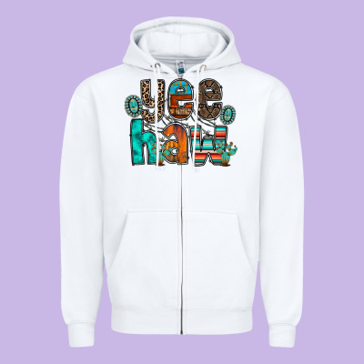 Yee Haw Zipper Hoodie Designed By Racoondesign
