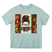 Arona Christmas merry mama messy bun Heavy Core Tee - Jasminsmagicworld