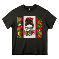 Asphalt Christmas merry mama messy bun Heavy Core Tee - Jasminsmagicworld