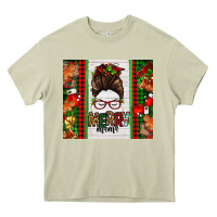 Mossy Christmas merry mama messy bun Heavy Core Tee - Jasminsmagicworld