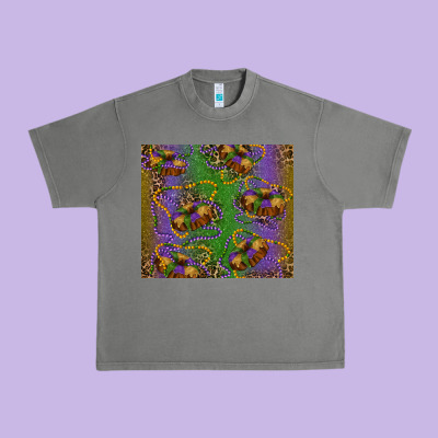 Mardi Gras King Cake Leopard Urban Heavy Tee Designed By Ranaportraitstore
