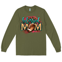 Army Green blessed american football mom lightbulb letters Long Sleeve Tee - OliviaCreatesArt