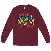 Burgundy blessed american football mom lightbulb letters Long Sleeve Tee - OliviaCreatesArt