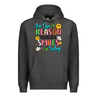 Charcoal Heather be the reason someone smiles today Premium Hoodie - LillyAllenDesigns