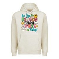 Oatmeal Heather be the reason someone smiles today Premium Hoodie - LillyAllenDesigns