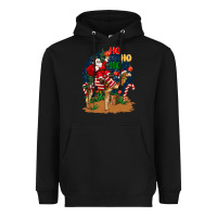 Black Christmas  camel with Santa Heavyweight Hoodie - BarkalooDesign