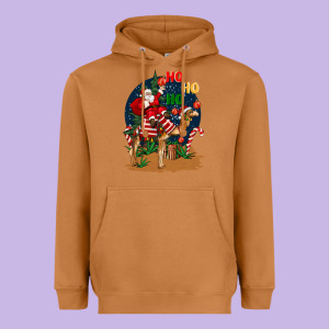 Christmas  Camel With Santa Heavyweight Hoodie Designed By Barkaloodesign