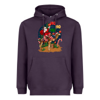 Plum Christmas  camel with Santa Heavyweight Hoodie - BarkalooDesign