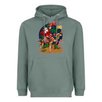 Sage Christmas  camel with Santa Heavyweight Hoodie - BarkalooDesign