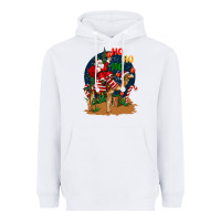 White Christmas  camel with Santa Heavyweight Hoodie - BarkalooDesign