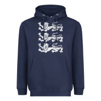 Navy Retro Three England Lions Vintage Souvenir Heavyweight Hoodie - trangStudio