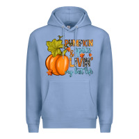 Colony Blue Pumpkin spice and livin' my best life Premium Hoodie - RanaPortraitStore
