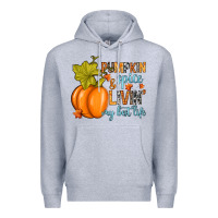 Heather Grey Pumpkin spice and livin' my best life Premium Hoodie - RanaPortraitStore