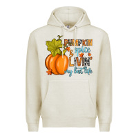 Oatmeal Heather Pumpkin spice and livin' my best life Premium Hoodie - RanaPortraitStore