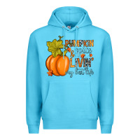 Ocean Blue Pumpkin spice and livin' my best life Premium Hoodie - RanaPortraitStore