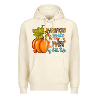Sandshell Pumpkin spice and livin' my best life Premium Hoodie - RanaPortraitStore