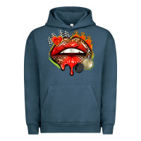 Pigment Midnight Navy race lips Urban Hoodie - AdoDesignShop