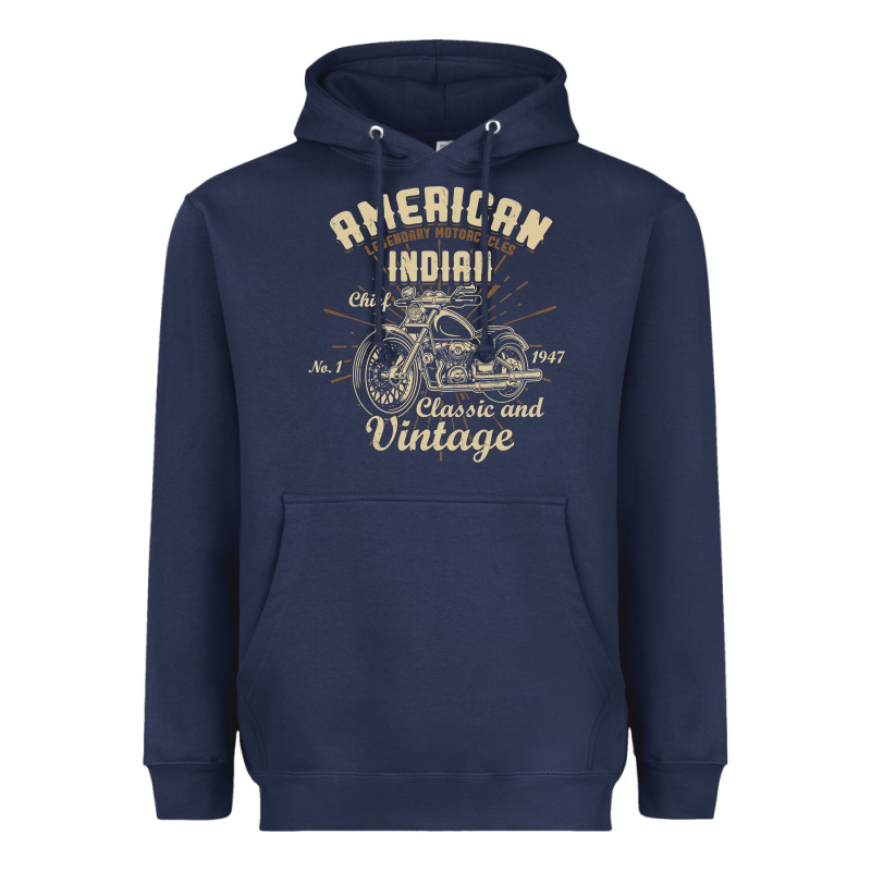 Retro Vintage American Motorcycle Indian For Old Biker Heavyweight Hoodie by trangStudio | Teevron