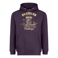 Plum Retro Vintage American Motorcycle Indian for Old Biker Heavyweight Hoodie - trangStudio