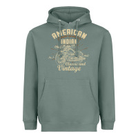 Sage Retro Vintage American Motorcycle Indian for Old Biker Heavyweight Hoodie - trangStudio