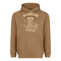 Toasted Coconut Retro Vintage American Motorcycle Indian for Old Biker Heavyweight Hoodie - trangStudio