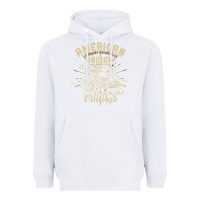 White Retro Vintage American Motorcycle Indian for Old Biker Heavyweight Hoodie - trangStudio