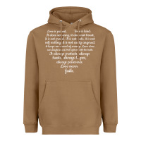 Toasted Coconut Love is patient Love is Kind 1 Corinthians 1348 Heavyweight Hoodie - trangStudio