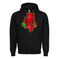 Black illinois watermelon Zipper Hoodie - RacoonDesign
