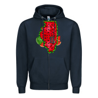 Navy illinois watermelon Zipper Hoodie - RacoonDesign