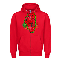 Red illinois watermelon Zipper Hoodie - RacoonDesign