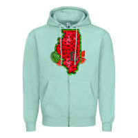 Seafoam illinois watermelon Zipper Hoodie - RacoonDesign