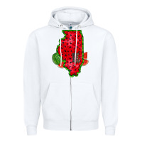 White illinois watermelon Zipper Hoodie - RacoonDesign